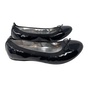 Nina Big Girls Size 6 Black Patent Esther Ballet Flat Slip On Elastic Topline